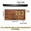 Picture of Custom Waterproof Wooden House Sign with Solar Light - Personalised Engraved Door Number Sign Plaque - Custom Door Sign