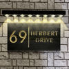 Picture of Custom Waterproof Wooden House Sign with Solar Light - Personalised Engraved Door Number Sign Plaque - Custom Door Sign