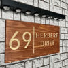 Picture of Custom Waterproof Wooden House Sign with Solar Light - Personalised Engraved Door Number Sign Plaque - Custom Door Sign