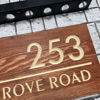 Picture of Custom Waterproof Wooden House Sign with Solar Light - Personalised Engraved Door Number Sign Plaque - Custom Door Sign