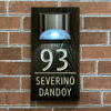 Picture of Custom Waterproof Wooden Solar Light House Sign - Personalised Engraved Door Number Sign Plaque - LED Lit Numbers