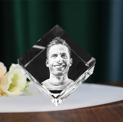 Picture of Custom Photo 3D Laser Crystal: Diamond | Personalized 3D Photo Laser Crystal | Unique Gift for Birthday Wedding Christmas etc.