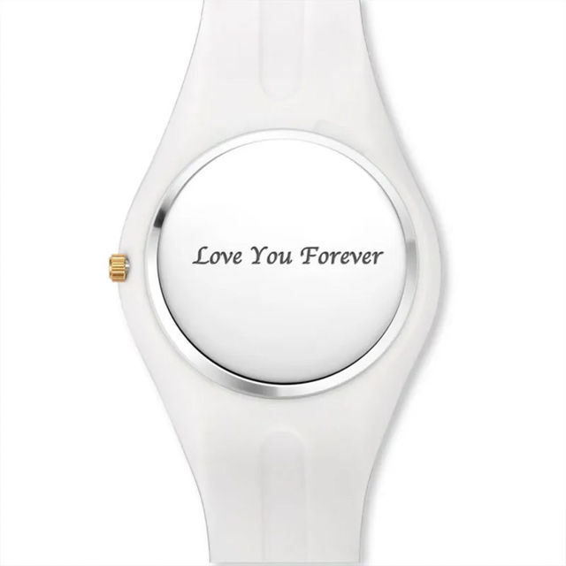 Picture of Personalized Unisex Silicone Engraved Photo Watch with Contrasting Colors - Unisex Engraved Photo Watch for Loved One