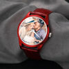 Picture of Personalized Engraved Red Couple Watch with Photo - Best Gift for Valentine's Day or Anniversary