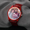 Picture of Personalized Engraved Red Couple Watch with Photo - Best Gift for Valentine's Day or Anniversary
