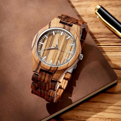 Picture of Personalized Engraved Bamboo Wood Photo Watch - Personalised Photo Watch