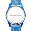 Picture of Personalized Engraved Blue Couple Watch with Photo - Best Gift for Valentine's Day or Anniversary
