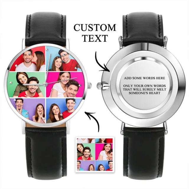 Picture of Personalized Engraved Collage Photo Watch - Retention Your Happy Moments