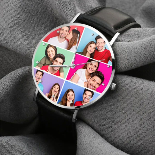 Picture of Personalized Engraved Collage Photo Watch - Retention Your Happy Moments