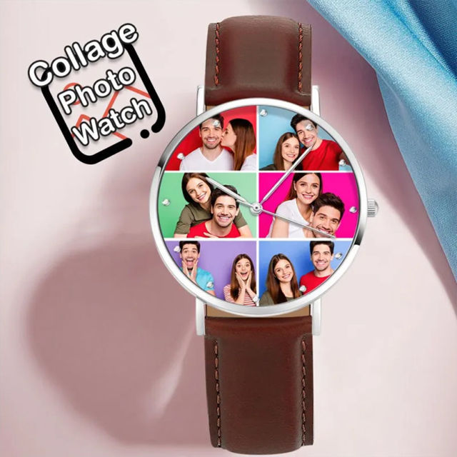 Picture of Personalized Engraved Collage Photo Watch - Retention Your Happy Moments
