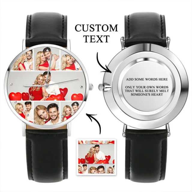 Picture of Personalized Engraved Collage Photo Watch - Retention Your Happy Moments