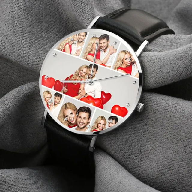 Picture of Personalized Engraved Collage Photo Watch - Retention Your Happy Moments