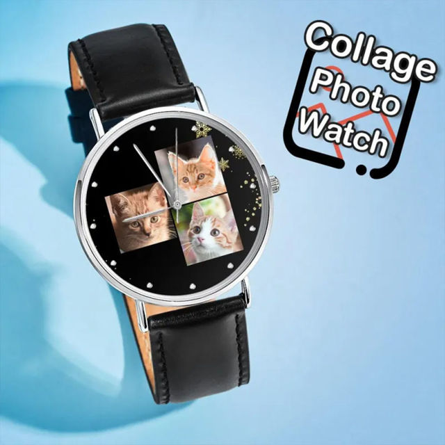 Picture of Personalized Engraved Collage Photo Watch - Retention Your Happy Moments