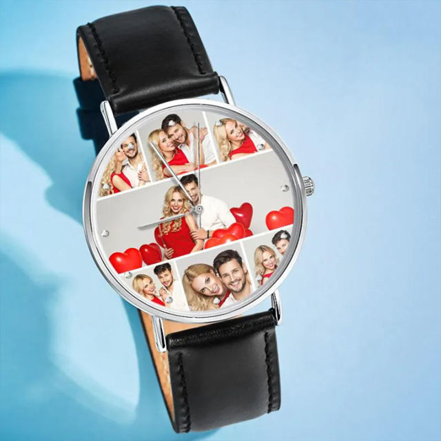 Picture of Personalized Engraved Collage Photo Watch - Retention Your Happy Moments
