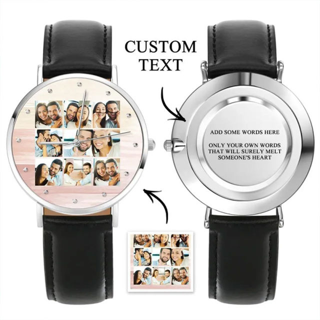 Picture of Personalized Engraved Collage Photo Watch - Retention Your Happy Moments