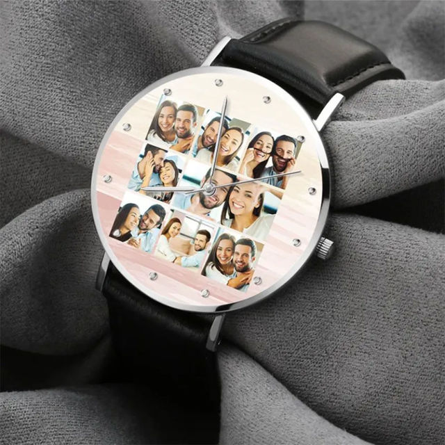 Picture of Personalized Engraved Collage Photo Watch - Retention Your Happy Moments