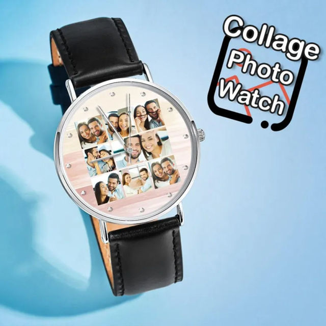Picture of Personalized Engraved Collage Photo Watch - Retention Your Happy Moments