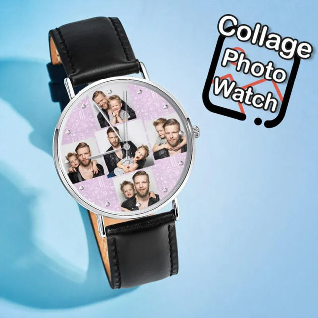 Picture of Personalized Engraved Collage Photo Watch - Retention Your Happy Moments