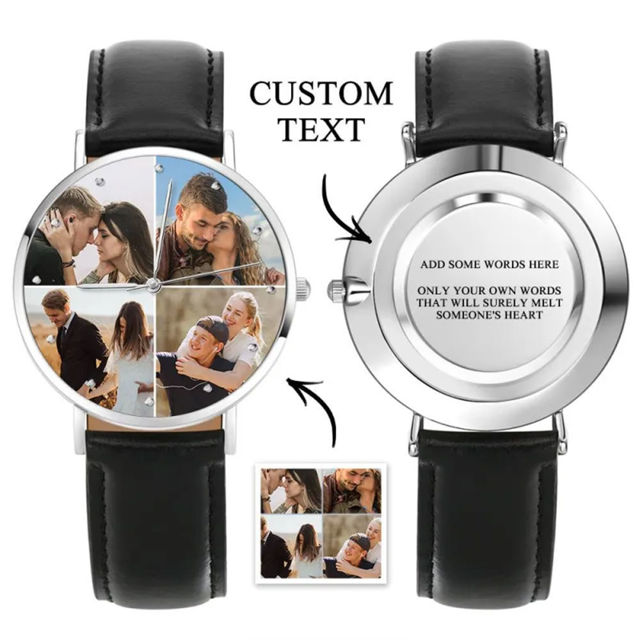 Picture of Personalized Engraved Collage Photo Watch - Retention Your Happy Moments