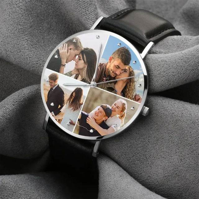 Picture of Personalized Engraved Collage Photo Watch - Retention Your Happy Moments