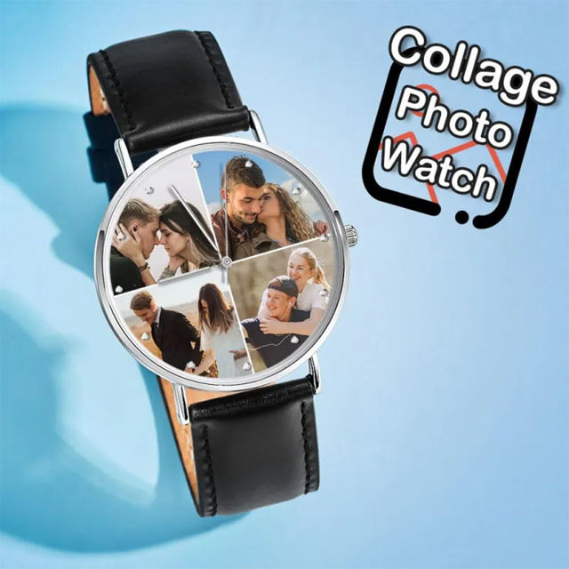 Picture of Personalized Engraved Collage Photo Watch - Retention Your Happy Moments