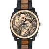 Picture of Custom Engraved Wood Photo Watch - Christmas Gift for Him
