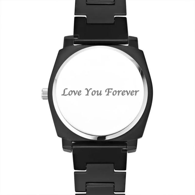 Picture of Custom Engraved Wood Photo Watch - Christmas Gift for Him