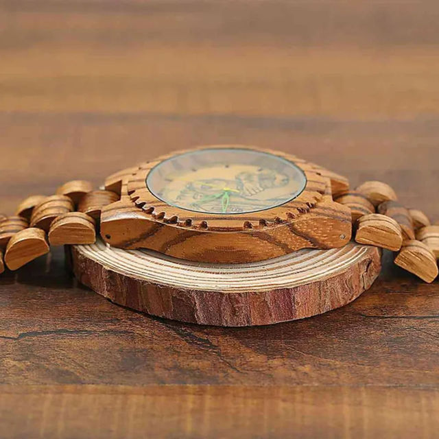 Picture of Personalized Watch - Personalized Engraved Wood Photo Watch - Gift for Him