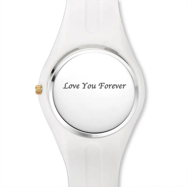 Picture of Personalized Watches - Unisex Silicone Engraved Photo Watch with Contrasting Colors - Unisex Engraved Sketch Watch for Loved One