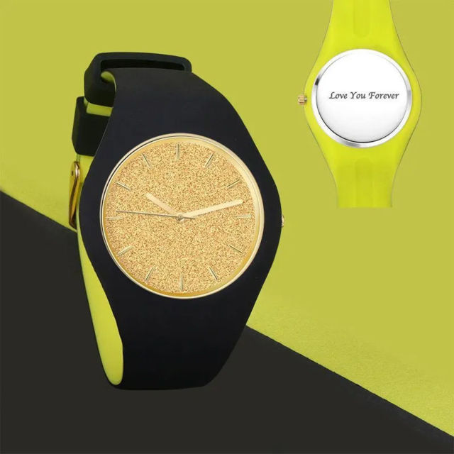 Picture of Personalized Watches - Unisex Silicone Engraved Watch with Contrasting Colors- Unisex Engraved Watch for Loved One
