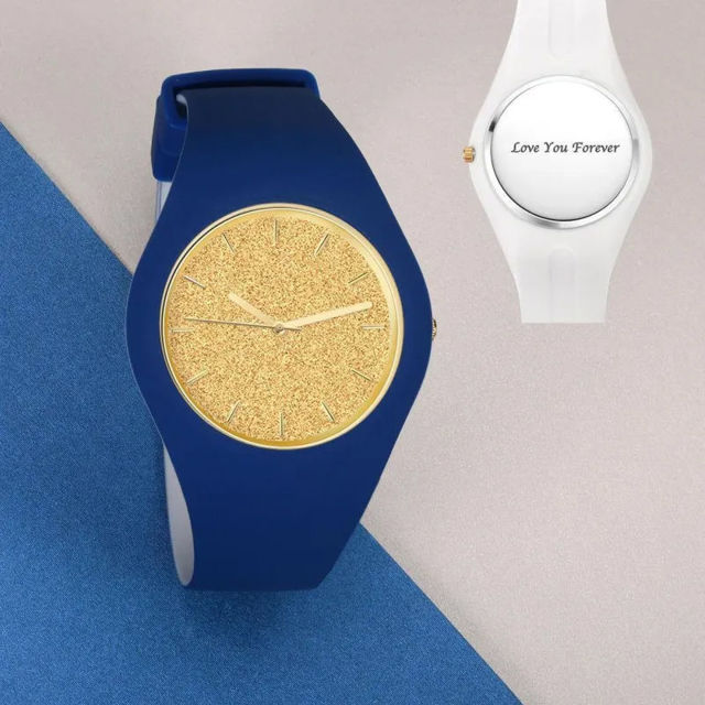 Picture of Personalized Watches - Unisex Silicone Engraved Watch with Contrasting Colors- Unisex Engraved Watch for Loved One