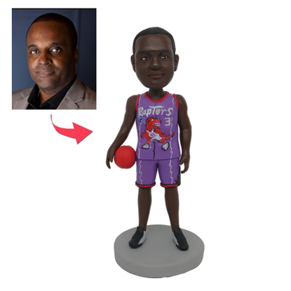 Picture of Custom Bobbleheads: Basketball Player  in Purple Uniform| Personalized Bobbleheads for the Special Someone as a Unique Gift Idea｜Best Gift Idea for Birthday, Christmas, Thanksgiving etc.
