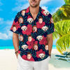 Picture of Custom Face Hawaiian Shirt for Family - Custom Hawaiian Shirt with Tropical Red Flower Pattern - Best Summer Holiday Gifts for Family Members
