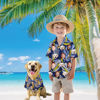 Picture of Custom Face Hawaiian Shirt for Family and Pets - Custom Hawaiian Shirt - Purple Ground with Banana Pattern - Best Summer Hawaiian Shirt for Family Members