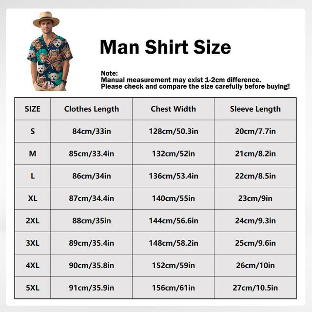 Picture of Custom Face Hawaiian Shirt for Family and Pets - Light-colored Base Color with Tropical Flower Pattern - Best Summer Hawaiian Shirt for Family Members