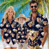 Picture of Custom Face Hawaiian Shirt for Family and Pets - Pineapple with Glasses Pattern - Best Summer Hawaiian Shirt for Family Members