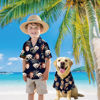 Picture of Custom Face Hawaiian Shirt for Family and Pets - Pineapple with Glasses Pattern - Best Summer Hawaiian Shirt for Family Members