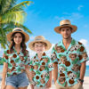 Picture of Custom Face Hawaiian Shirt for Family - Custom Hawaiian Shirt for Men, Women and Kids - Coconut Pattern - Beach Party and Summer Vacation Gift for Family Members