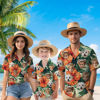 Picture of Custom Face Hawaiian Shirt for Family - Custom Hawaiian Shirt for Men, Women and Kids - Pink Sunglasses Pattern - Beach Party and Summer vacation Gift for Family Members