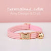 Picture of Personalized Corduroy Cat Collar Leash Set - Personalized Engraved Pet Name Metal Buckle - Wedding and Christmas Puppy Gift