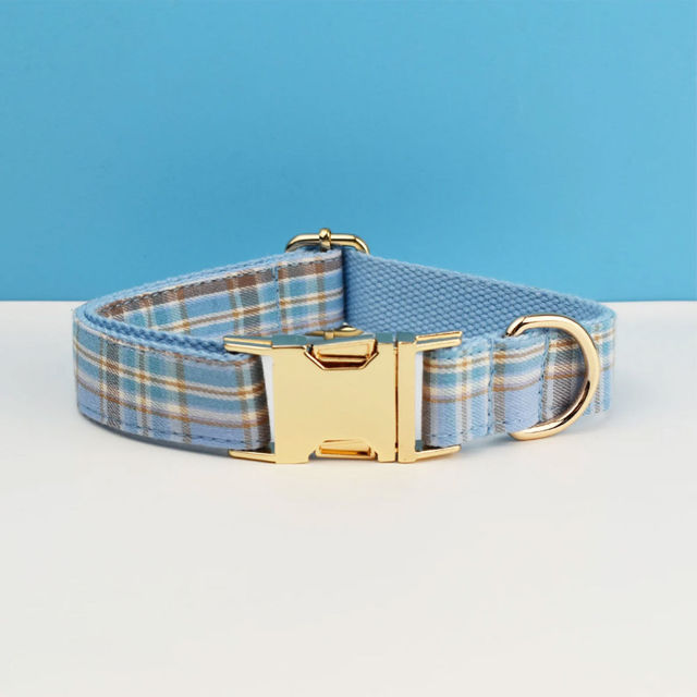 Picture of Personalized Pet Name Collar - 7 Color Grid Series - Engraved Pet Name Square Tag - Personalized Gift for Pets