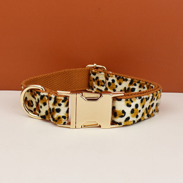Picture of Personalized Pet Name Collar - Colorful Leopard Series - Engraved Pet Name Tag Metal Buckle - Summer Personalized Gifts for Puppy