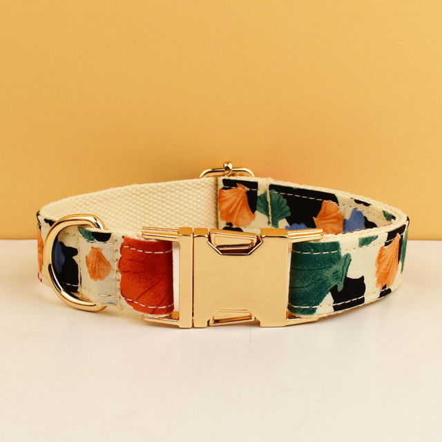 Picture of Personalized Pet Name Collar - Colorful Leopard Series - Engraved Pet Name Tag Metal Buckle - Summer Personalized Gifts for Puppy