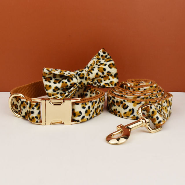 Picture of Personalized Pet Name Collar - Colorful Leopard Series - Engraved Pet Name Tag Metal Buckle - Summer Personalized Gifts for Puppy