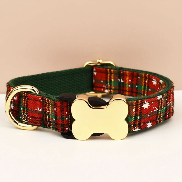 Picture of Personalized Pet Name Collar - Grid Series - Engraved Pet Name Square Tag - Personalized Gift for Pets
