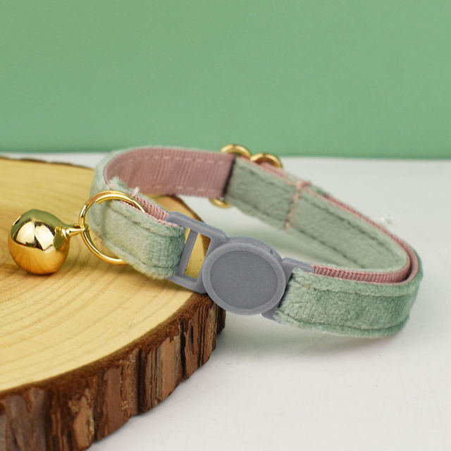 Picture of Personalized Quick Release Cat Collar - Personalized Cat Collar with Name - Velvet Pet Collar - Personalized Gift for your Cat