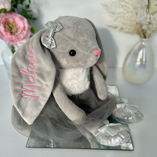 Picture of Personalized Bunny Toys - Custom Name Plush Toys - Custom Ballerina Bunny