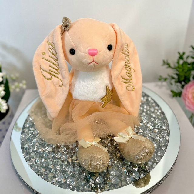 Picture of Personalized Bunny Toys - Custom Name Plush Toys - Custom Ballerina Bunny