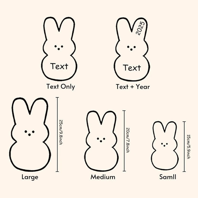Picture of Personalized Embroidered Fluffy Easter Bunny Rabbit with Name - Personalized Easter Day Gift for Kids