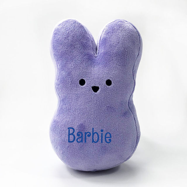 Picture of Personalized Embroidered Fluffy Easter Bunny Rabbit with Name - Personalized Easter Day Gift for Kids